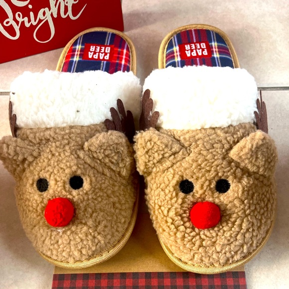 PAPA DEER MEN’S WARM & FUZZY SLIPPERS NWT SIZE LARGE 11-12 - Picture 7 of 8